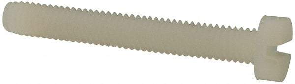 Made in USA - M4x0.70 Metric Coarse, 30mm Length Under Head Slotted Drive Machine Screw - Cheese Head, Grade 6/6 Nylon, Uncoated, Without Washer - Industrial Tool & Supply