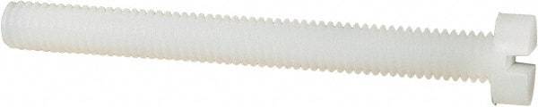 Made in USA - M4x0.70 Metric Coarse, 40mm Length Under Head Slotted Drive Machine Screw - Cheese Head, Grade 6/6 Nylon, Uncoated, Without Washer - Industrial Tool & Supply
