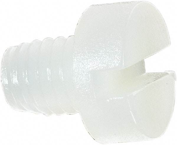 Made in USA - M5x0.80 Metric Coarse, 6mm Length Under Head Slotted Drive Machine Screw - Cheese Head, Grade 6/6 Nylon, Uncoated, Without Washer - Industrial Tool & Supply