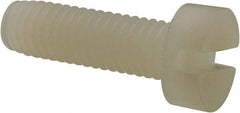 Made in USA - M5x0.80 Metric Coarse, 16mm Length Under Head Slotted Drive Machine Screw - Cheese Head, Grade 6/6 Nylon, Uncoated, Without Washer - Industrial Tool & Supply