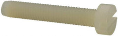 Made in USA - M5x0.80 Metric Coarse, 30mm Length Under Head Slotted Drive Machine Screw - Cheese Head, Grade 6/6 Nylon, Uncoated, Without Washer - Industrial Tool & Supply