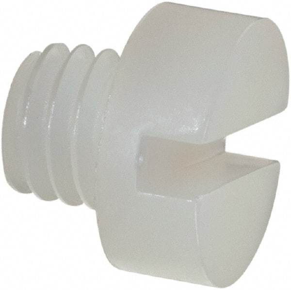 Made in USA - M6x1.00 Metric Coarse, 5mm Length Under Head Slotted Drive Machine Screw - Cheese Head, Grade 6/6 Nylon, Uncoated, Without Washer - Industrial Tool & Supply