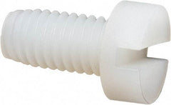 Made in USA - M6x1.00 Metric Coarse, 12mm Length Under Head Slotted Drive Machine Screw - Cheese Head, Grade 6/6 Nylon, Uncoated, Without Washer - Industrial Tool & Supply
