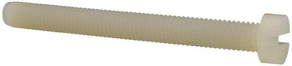 Made in USA - M6x1.00 Metric Coarse, 60mm Length Under Head Slotted Drive Machine Screw - Cheese Head, Grade 6/6 Nylon, Uncoated, Without Washer - Industrial Tool & Supply