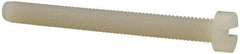 Made in USA - M6x1.00 Metric Coarse, 60mm Length Under Head Slotted Drive Machine Screw - Cheese Head, Grade 6/6 Nylon, Uncoated, Without Washer - Industrial Tool & Supply