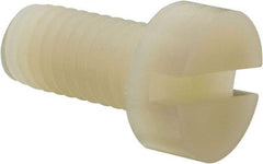 Made in USA - M8x1.25 Metric Coarse, 16mm Length Under Head Slotted Drive Machine Screw - Cheese Head, Grade 6/6 Nylon, Uncoated, Without Washer - Industrial Tool & Supply