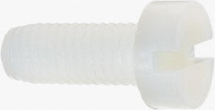 Made in USA - M8x1.25 Metric Coarse, 20mm Length Under Head Slotted Drive Machine Screw - Cheese Head, Grade 6/6 Nylon, Uncoated, Without Washer - Industrial Tool & Supply