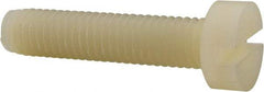 Made in USA - M8x1.25 Metric Coarse, 35mm Length Under Head Slotted Drive Machine Screw - Cheese Head, Grade 6/6 Nylon, Uncoated, Without Washer - Industrial Tool & Supply