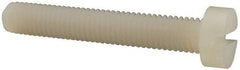 Made in USA - M8x1.25 Metric Coarse, 50mm Length Under Head Slotted Drive Machine Screw - Cheese Head, Grade 6/6 Nylon, Uncoated, Without Washer - Industrial Tool & Supply