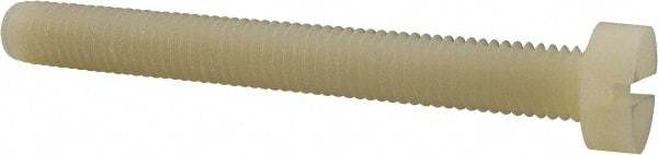 Made in USA - M8x1.25 Metric Coarse, 70mm Length Under Head Slotted Drive Machine Screw - Cheese Head, Grade 6/6 Nylon, Uncoated, Without Washer - Industrial Tool & Supply