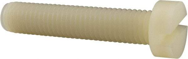 Made in USA - M10x1.50 Metric Coarse, 50mm Length Under Head Slotted Drive Machine Screw - Cheese Head, Grade 6/6 Nylon, Uncoated, Without Washer - Industrial Tool & Supply