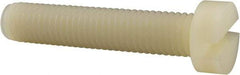 Made in USA - M10x1.50 Metric Coarse, 50mm Length Under Head Slotted Drive Machine Screw - Cheese Head, Grade 6/6 Nylon, Uncoated, Without Washer - Industrial Tool & Supply