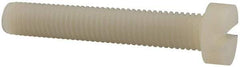 Made in USA - M10x1.50 Metric Coarse, 60mm Length Under Head Slotted Drive Machine Screw - Cheese Head, Grade 6/6 Nylon, Uncoated, Without Washer - Industrial Tool & Supply