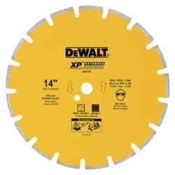DeWALT - 14" Diam, 1" Arbor Hole Diam, Wet & Dry Cut Saw Blade - Diamond-Tipped, Standard Round Arbor - Industrial Tool & Supply