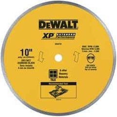 DeWALT - 10" Diam, 5/8" Arbor Hole Diam, Wet & Dry Cut Saw Blade - Diamond-Tipped, Standard Round Arbor - Industrial Tool & Supply