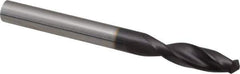 Guhring - 0.252" 130° Parabolic Flute Powdered Metal Screw Machine Drill Bit - FIREX Finish, Right Hand Cut, 1.2205" Flute Length, 2.7559" OAL, Standard Point, Straight Shank - Industrial Tool & Supply