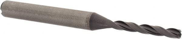 Kennametal - 3mm 140° Solid Carbide Jobber Drill - TiAlN Finish, Right Hand Cut, Spiral Flute, Straight Shank, 66mm OAL, Standard Point - Industrial Tool & Supply