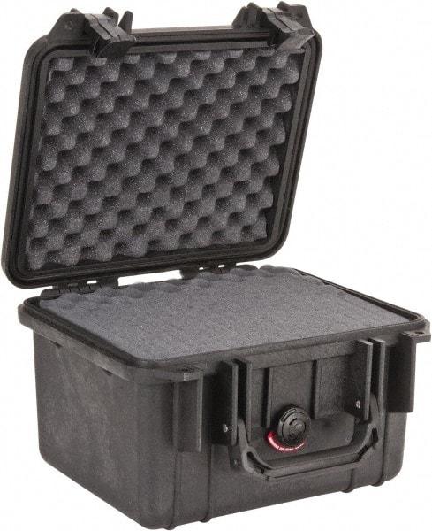 Pelican Products, Inc. - 9-11/16" Wide x 9-11/16" Deep x 6-7/8" High, Clamshell Hard Case - Black, Polypropylene - Industrial Tool & Supply