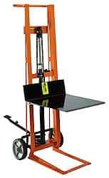 Wesco Industrial Products - 750 Lb Capacity, 54" Lift Height, Hydraulic Platform Base Manually Operated Lift - 54" Minimum Operating Height - Industrial Tool & Supply