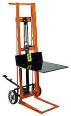 Wesco Industrial Products - 750 Lb Capacity, 54" Lift Height, Hydraulic Platform Base Manually Operated Lift - 54" Minimum Operating Height - Industrial Tool & Supply