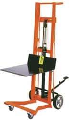 Wesco Industrial Products - 750 Lb Capacity, 54" Lift Height, Hydraulic Platform Base Manually Operated Lift - 54" Minimum Operating Height - Industrial Tool & Supply