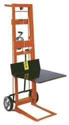 Wesco Industrial Products - 750 Lb Capacity, 54" Lift Height, Winch Platform Base Manually Operated Lift - 54" Minimum Operating Height - Industrial Tool & Supply