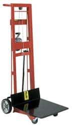 Wesco Industrial Products - 750 Lb Capacity, 54" Lift Height, Winch Platform Base Manually Operated Lift - 54" Minimum Operating Height - Industrial Tool & Supply