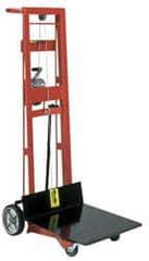 Wesco Industrial Products - 750 Lb Capacity, 54" Lift Height, Winch Platform Base Manually Operated Lift - 54" Minimum Operating Height - Industrial Tool & Supply