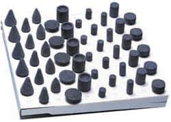 Grier Abrasives - 50 Piece Aluminum Oxide Vitrified Mounted Stone Abrasive Point Set - Includes Shapes A2, A5, A12, A37, A38, W185, W186, W187, W205 & W209 - Industrial Tool & Supply