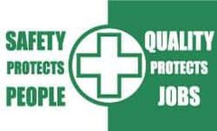 NMC - Safety Protects People - Quality Protects Jobs, 60 Inch Long x 36 Inch High, Safety Banner - Polyethylene, English, Printed on 1 Side - Industrial Tool & Supply
