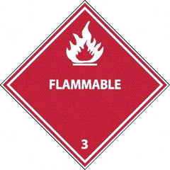 NMC - Flammable DOT Shipping Label - 4" High x 4" Wide - Industrial Tool & Supply