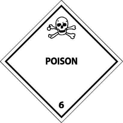 NMC - Poison DOT Shipping Label - 4" High x 4" Wide - Industrial Tool & Supply