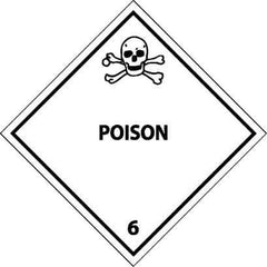 NMC - Poison DOT Shipping Label - 4" High x 4" Wide - Industrial Tool & Supply