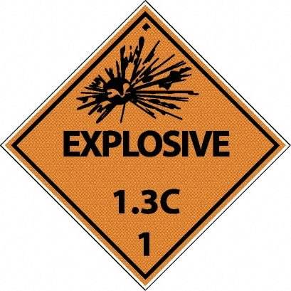 NMC - Explosives 1.3L Shipping Label - 4" High x 4" Wide - Industrial Tool & Supply