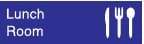 NMC - Lunch Room, 10" Wide x 3" High, Plastic Sign - English, White on Blue, Wall Mount - Industrial Tool & Supply