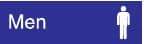 NMC - Men, 10" Wide x 3" High, Plastic Sign - English, White on Blue, Wall Mount - Industrial Tool & Supply