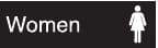 NMC - Women, 10" Wide x 3" High, Plastic Sign - English, White on Black, Wall Mount - Industrial Tool & Supply