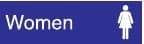 NMC - Women, 10" Wide x 3" High, Plastic Sign - English, White on Blue, Wall Mount - Industrial Tool & Supply