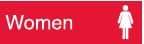NMC - Women, 10" Wide x 3" High, Plastic Sign - English, White on Red, Wall Mount - Industrial Tool & Supply