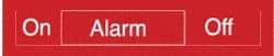 NMC - Alarm On/Off, 10" Wide x 2" High, Plastic Sign - English, White on Red, Wall Mount - Industrial Tool & Supply