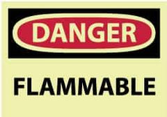NMC - Danger - Flammable, Pressure Sensitive Vinyl Fire Sign - 5" Wide x 3" High - Industrial Tool & Supply