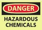 NMC - "Danger - Hazardous Chemicals", 10" Long x 14" Wide, Pressure-Sensitive Vinyl Safety Sign - Rectangle, 0.004" Thick, Use for Hazardous Materials - Industrial Tool & Supply