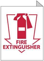 NMC - Fire Extinguisher, Plastic Fire Sign - 8" Wide x 10" High, Glow-in-the-Dark - Industrial Tool & Supply