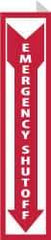 NMC - "Emergency Shut-Off", 18" Long x 4" Wide, Rigid Plastic Safety Sign - Rectangle, 0.05" Thick, Use for Accident Prevention - Industrial Tool & Supply