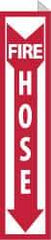 NMC - Fire Hose, Plastic Fire Sign - 4" Wide x 18" High, Glow-in-the-Dark - Industrial Tool & Supply