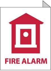 NMC - Fire Alarm, Plastic Fire Sign - 9" Wide x 12" High, Glow-in-the-Dark - Industrial Tool & Supply