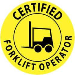 NMC - Certified Forklift Operator, Hard Hat Label - Black on Yellow, 2" Thick, For Certified Operator - Industrial Tool & Supply