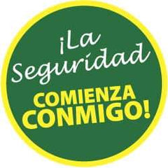 NMC - Ila Seguridad Comienza Conmigo!, Hard Hat Label - White & Yellow on Green, 2" Thick, For Accident Prevention - Industrial Tool & Supply