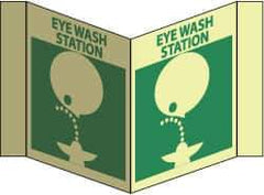 NMC - "Eye Wash Station", 5-3/4" Long x 8-3/4" Wide, Rigid Plastic Safety Sign - Rectangle, 0.125" Thick, Use for First Aid - Industrial Tool & Supply