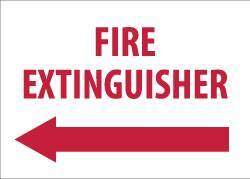 NMC - Fire Extinguisher, Pressure Sensitive Vinyl Fire Sign - 14" Wide x 10" High, Glow-in-the-Dark - Industrial Tool & Supply